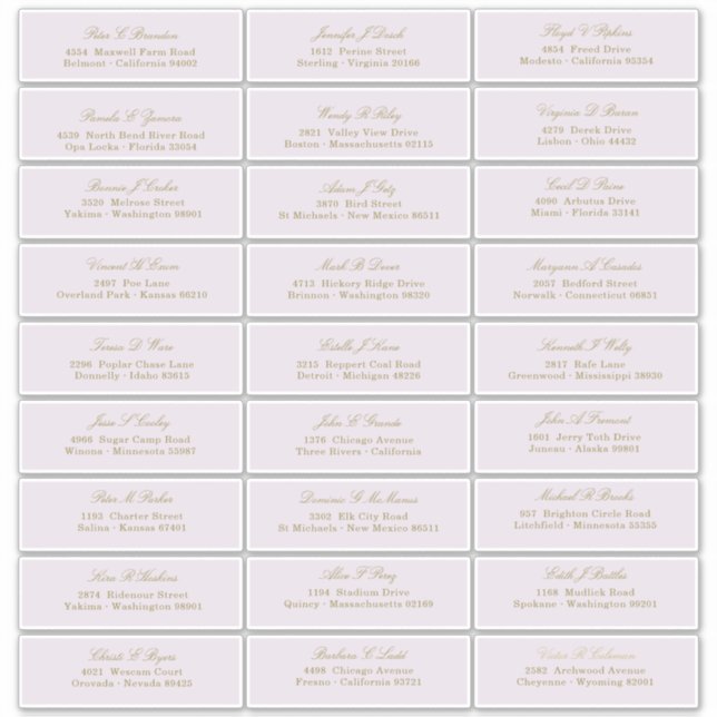 Adesivo Script Dourado Elegante No Endereço De Nomes De Co (Frente)