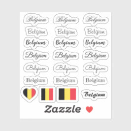 Adesivo Script elegante Bélgica & Bélgica Sinalizador/conj