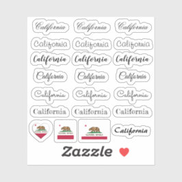 Adesivo Script elegante California & Flag USA /name Set