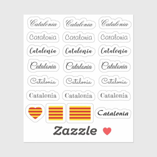 Adesivo Script elegante Catalão, Catalunha/Conjunto La Sen (Folha)
