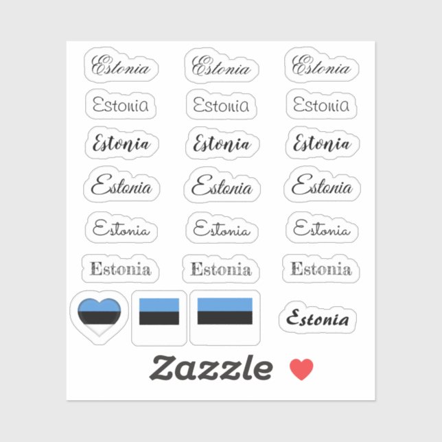 Adesivo Script elegante Estônia & estoniano Sinalizador/co (Folha)