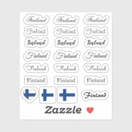 Adesivo Script elegante Finlândia e finlandês Sinalizador/