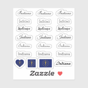 Adesivo Script Elegante Indiana & Indiana Flag /name Set