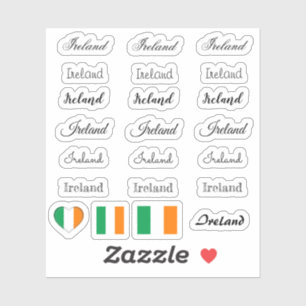 Adesivo Script elegante Ireland & Irish Flag /name Set