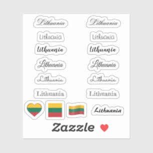 Adesivo Script Elegante Lituânia, Conjunto de Sinalizador