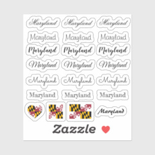 Adesivo Script Elegante Maryland & Maryland Sinalizador /c