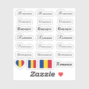 Adesivo Script elegante Romênia e romeno Sinalizador/conj