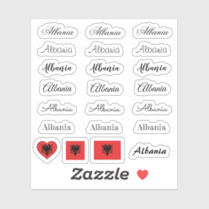 Adesivo Script legante Albânia & Albanian Flag/name Set