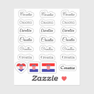 Adesivo Script legante Croácia e sinalizador croata /conj