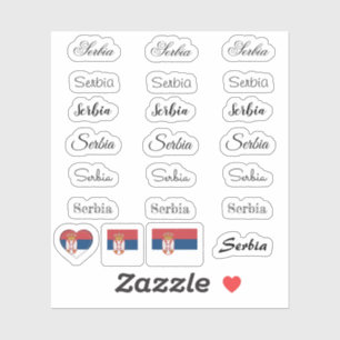 Adesivo Script legante sinalizador Sérvia e sérvio /conj