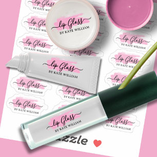 Adesivo Script Limpar Rótulos de Brilho do Lip Rosa