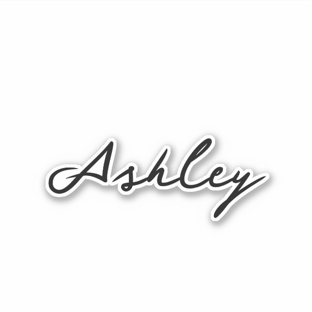 Adesivo Script preto simples personalizado (Frente)