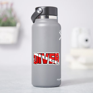 Adesivo Scuba Diver Down Flag Weathered Sticker
