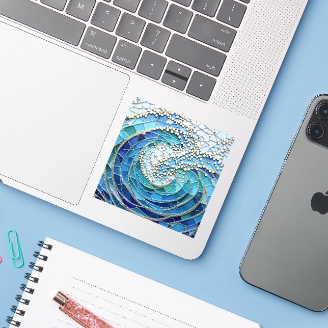 Adesivo Sea of Waves Mosaic Art (Notebook com iPhone)