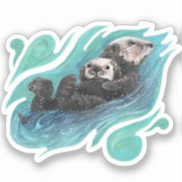 Adesivo Sea Otters Vinyl Sticker