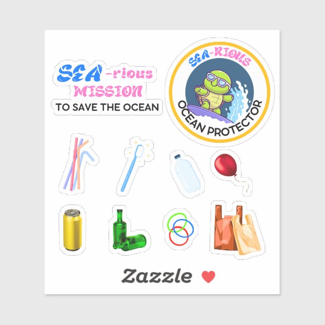 Adesivo Sea-riously Fun Ocean Protector Scavenger Hunt (Folha)