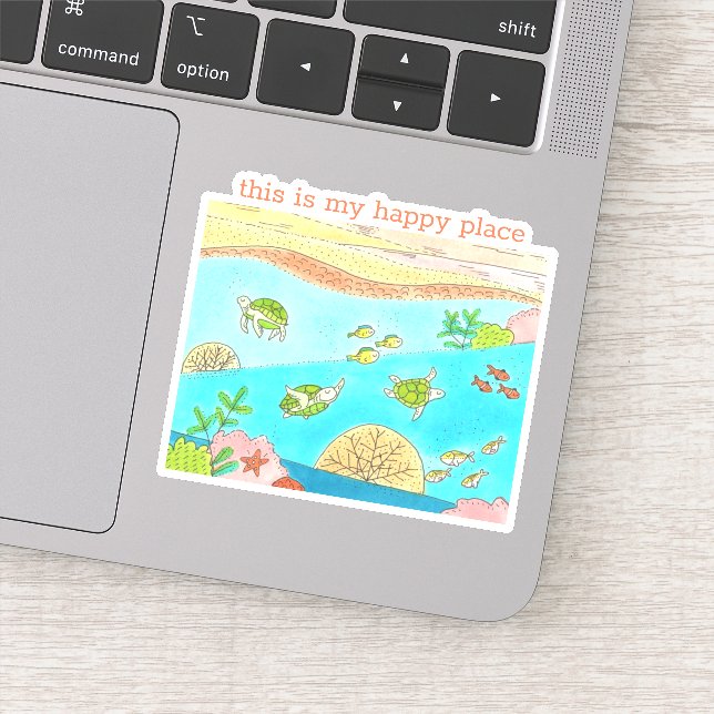 Adesivo Sea Turtle Happy Place (Detalhe)