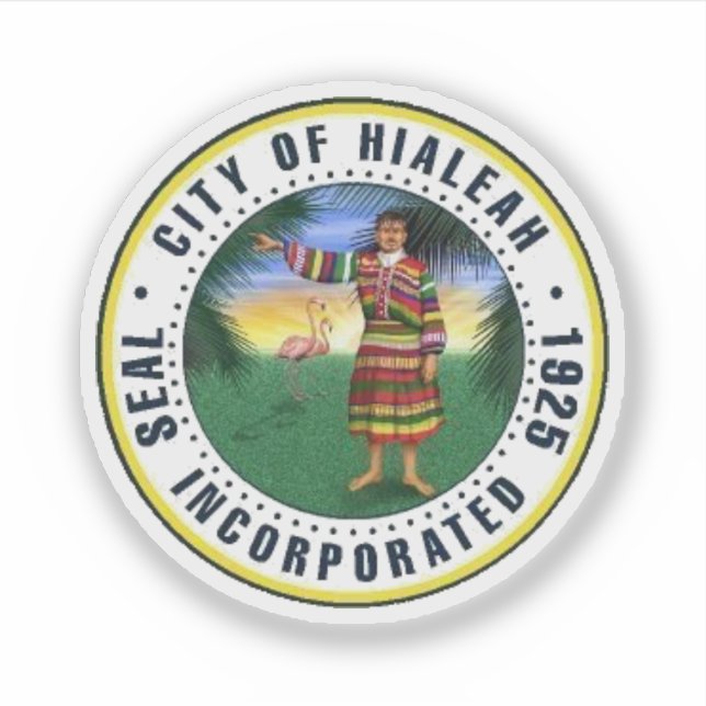 Adesivo Seal of Hialeah, Florida (Frente)