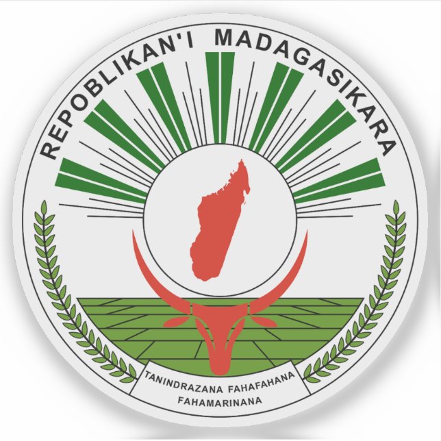 Adesivo Seal of the Republic of Madagascar (1993-1998) (Frente)