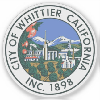 Adesivo Seal of Whittier, California, USA