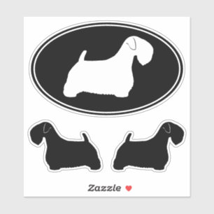 Adesivo Sealyham Terrier Dog Silhouettes Vinyl Sticker Set