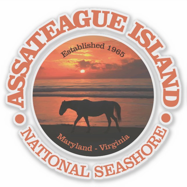 Adesivo Seashore Nacional da Ilha de Assateague (Frente)