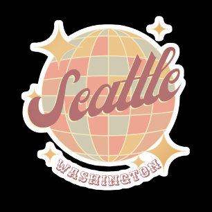 Adesivo Seattle City Washington Retro Vintage