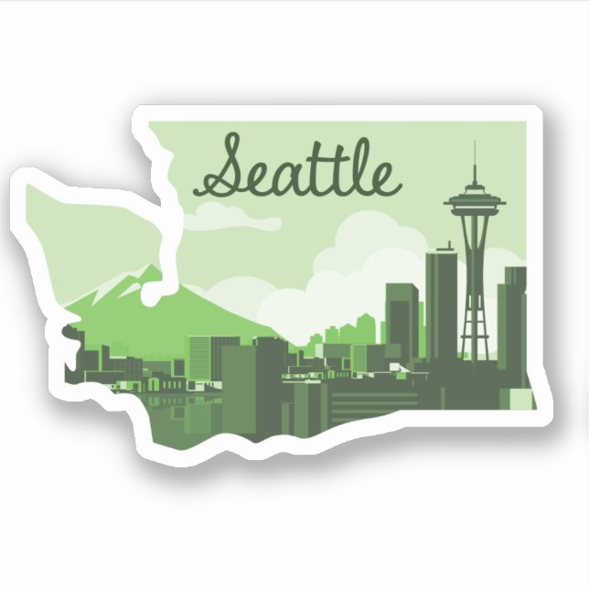 Adesivo Seattle Sticker Green (Frente)