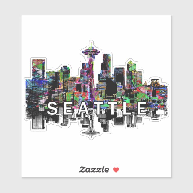Adesivo Seattle, Washington em grafite (Folha)