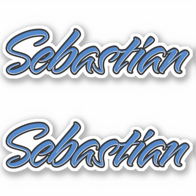 Adesivo Sebastian Name blue Aufkleber Sticker Stickerset (Frente)