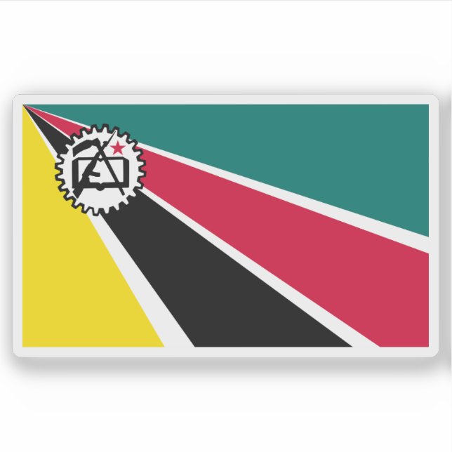 Adesivo Second flag of Mozambique (1975-1983) (Frente)
