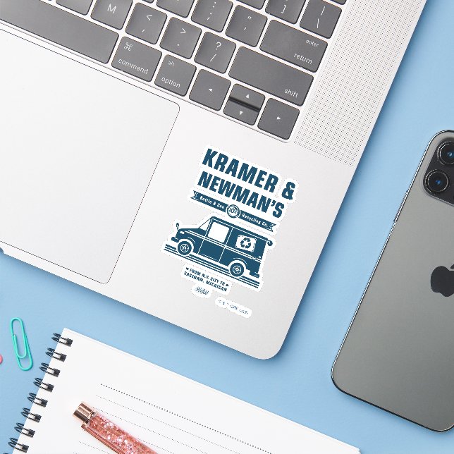 Adesivo Seinfeld | Kramer & Newman's Reciclagem Co. (Notebook com iPhone)