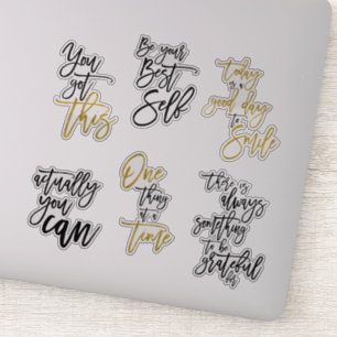 Adesivo Seis aspas de uplifação Motivacional Elegante