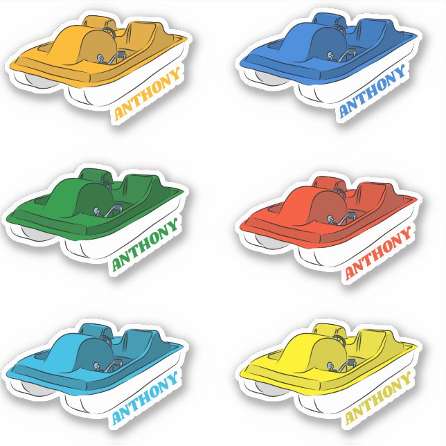 Adesivo Seis Cores Personalizadas do Barco Pedal (Frente)