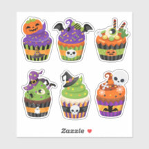 Seis cupcakes de Halloween