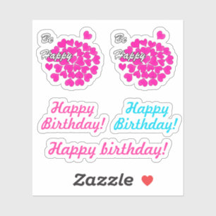 Adesivo Seja feliz, tipografia, desejo, coração, casamen