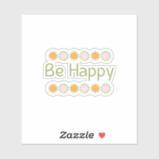 Adesivo Seja feliz, verde, Vinheta-Vinha Inspiradora