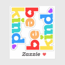 Adesivo Seja gentil com o slogan gráfico do arco-íris cora