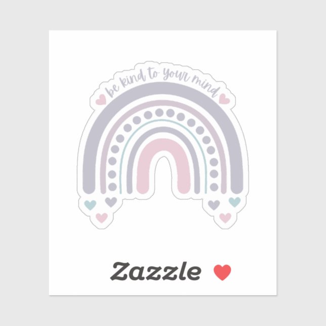 Adesivo Seja gentil com sua mente | Cinza Arco-íris france (Folha)