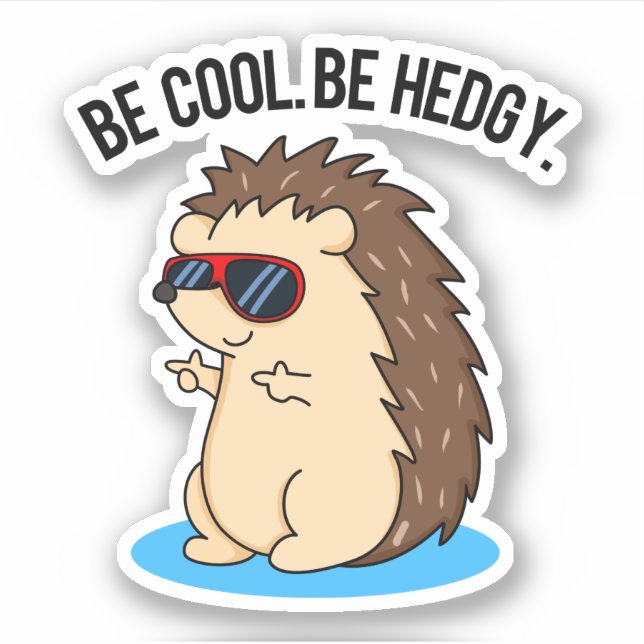 Adesivo Seja Legal, seja engraçado, Hedgehog Pun. (Frente)