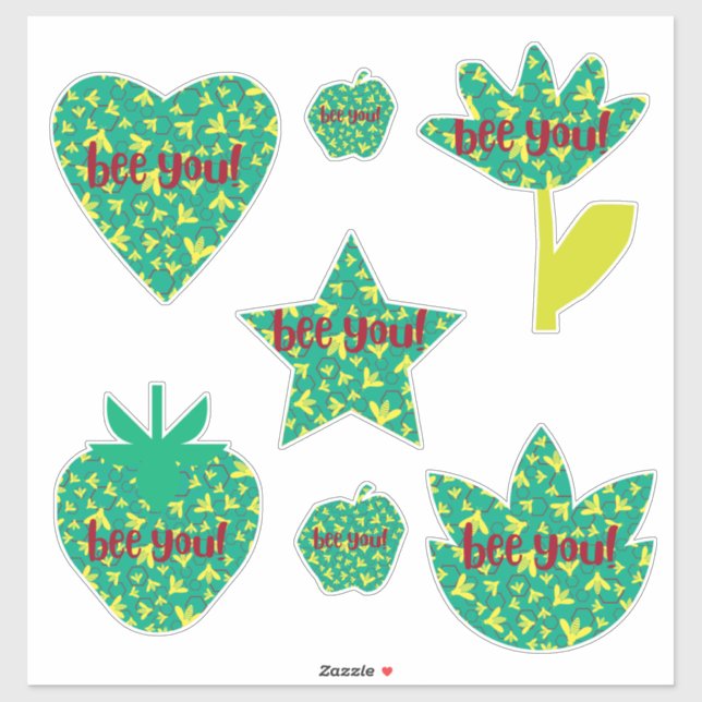 Adesivo Seja você o autocolante de amor motivacional (Folha)