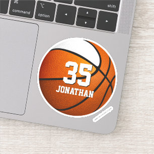 Adesivo seleção branca laranja de jogadores de basqueteb