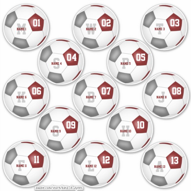 Adesivo seleção de futebol da cinza maroon cores 13 person (Frente)