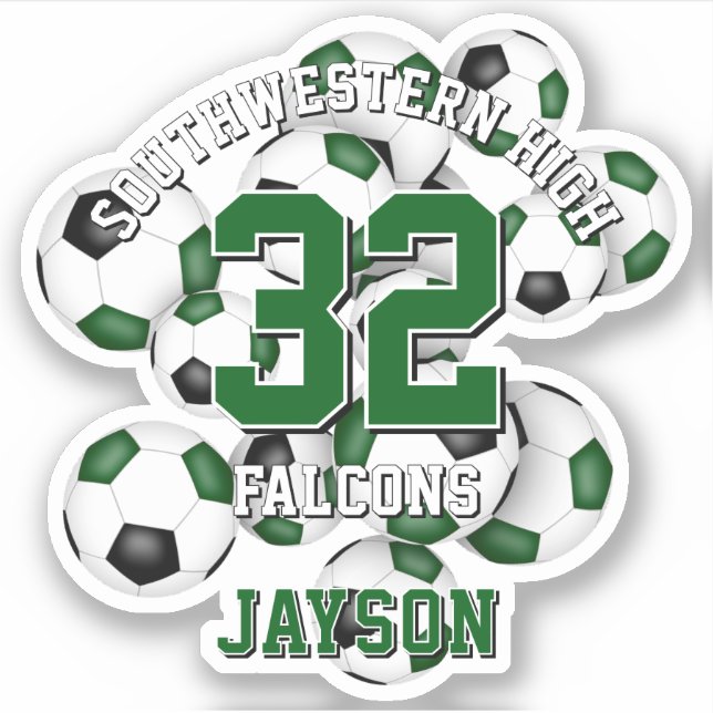 Adesivo seleção de futebol preto verde cores rapazes (Frente)