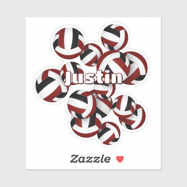 Adesivo seleção negra de maroon cores volleybolas (Folha)