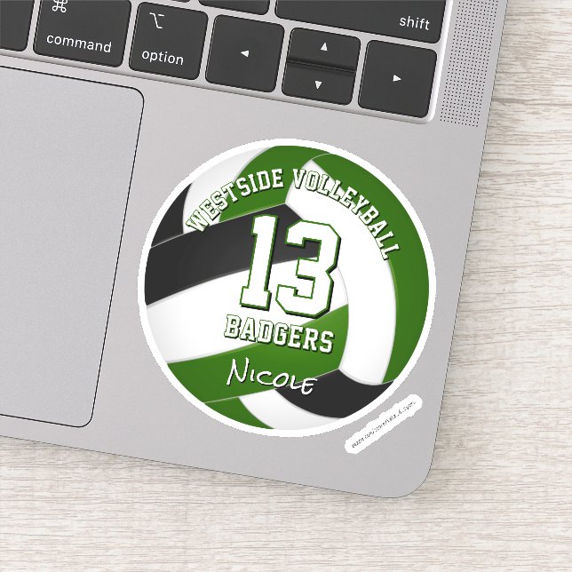 Adesivo seleção verde preta colorido voleibol (Detalhe)