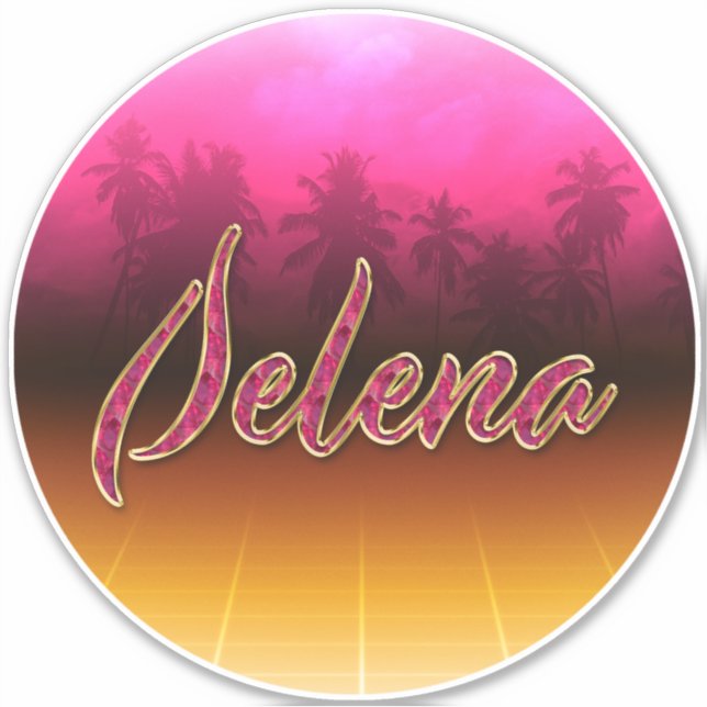 Adesivo Selena Vorname Name golden pink Aufkleber Sticker (Frente)