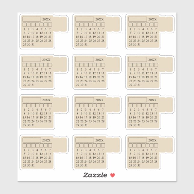 Adesivo Self Adhesive Index Tabs Monthly Generic Calendar (Folha)