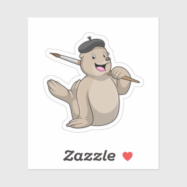 Adesivo Selo como Pintor com Pintor (Folha)