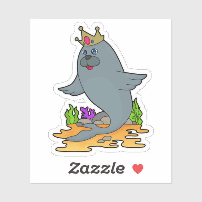 Adesivo Selo como rei com coroa (Folha)